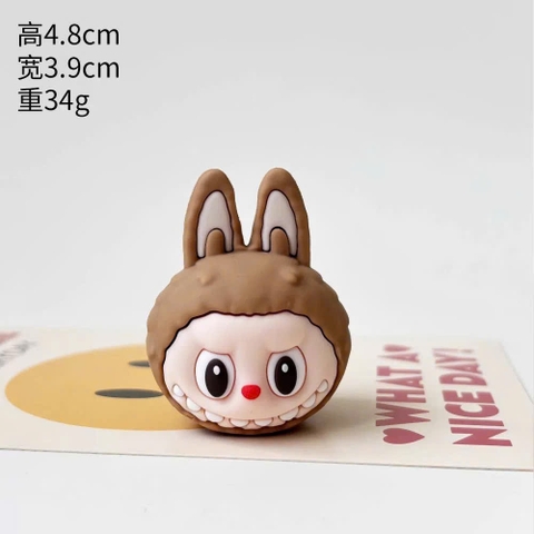 Tượng silicon 3D - Labubu NÂU NHẠT.