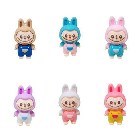 Set 6 tượng nhựa SLC-LABUBU (mix màu) kt 3.1cmx 5.6cm.