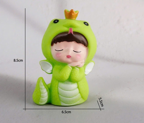 Tượng nhựa mềm - bé RẮN xanh lá.