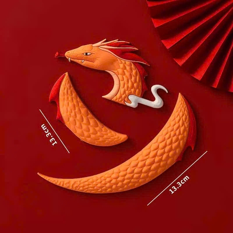 Tượng silicon 3D-rắn lượn sóng 3 chi tiết (VÀNG)9354.