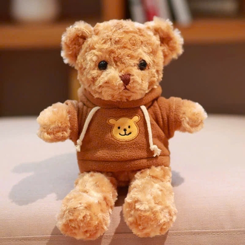 Gấu bông nâu nhạt -áo nâu kt 30cm..