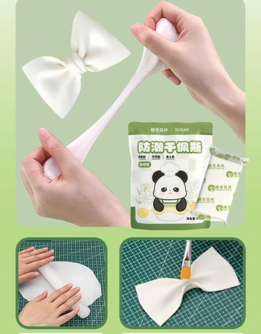 Gum paste trắng (kẹo đường)- vỏ hình gấu trúc (gói 454 gam).