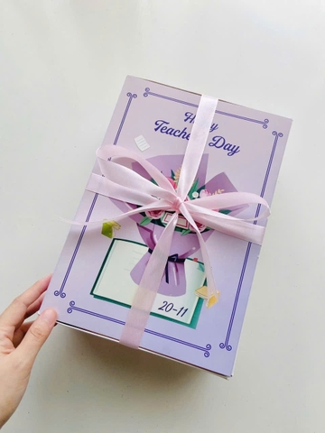 set 10 hộp giấy (6 ngăn) hình quyển sách kt 28.5x10x20.5cm -màu TÍM.