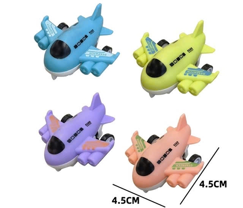 Bộ 4 máy bay nhựa (không có cánh quạt) xanh-cam-tím (size NHỎ).