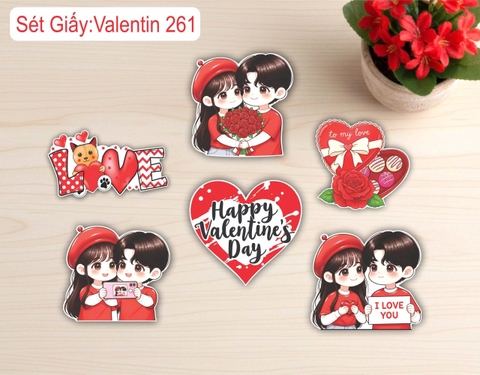10 set giấy HD- 3 Đôi tình yêu áo đỏ và trái tim (valentine 261).