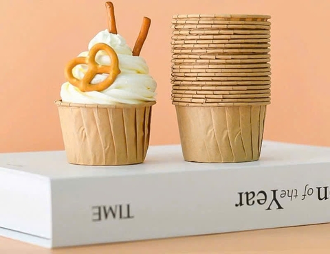 Set 50 cốc cupcake -NÂU VÀNG.