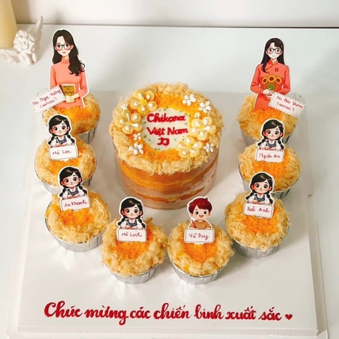 Set 50 thẻ giấy có chân cắm-bé GÁI học bài (tết tóc 2 bên) (CHÚ Ý SET 50).