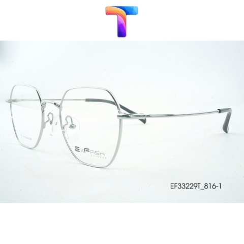 [ Chính hãng ] Gọng mắt kính vuông Titanium cao cấp đa giác nam nữ ExFash EF33299T