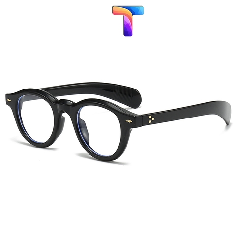 [ Nhiều màu ] Mắt kính chống ánh sáng xanh tròn lớn nam nữ 9008