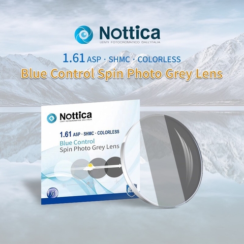 Tròng Kính Đổi Màu Đen Khói Lọc Ánh Sáng Xanh Nottica 1.61