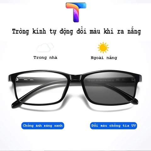 Kính đổi màu khi ra nắng vuông nam nữ 1827