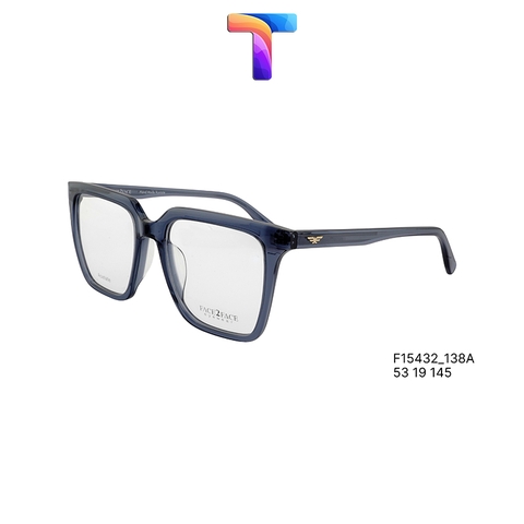 [ Chính hãng ] Gọng mắt kính vuông nhựa Acetate cao cấp vuông lớn nam nữ Face 2 Face F15432