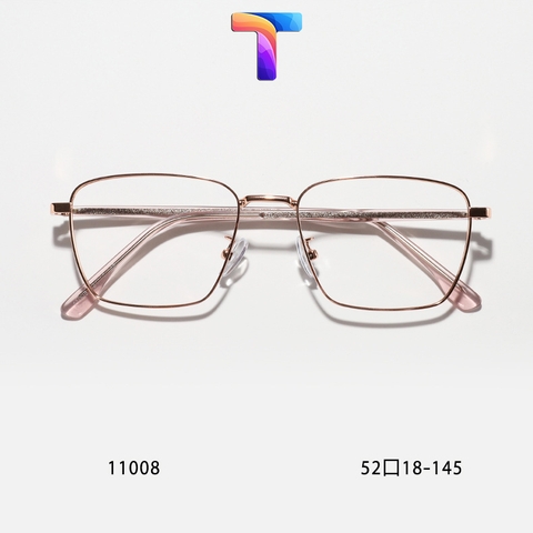 [ Nhiều màu ] Mắt kính chống ánh sáng xanh vuông kim loại nam nữ 11008