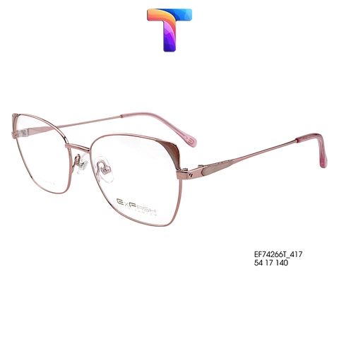 [ Chính hãng ] Gọng mắt kính vuông Titanium cao cấp mắt mèo nam nữ ExFash EF74266T