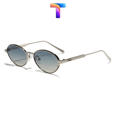 [ Nhiều màu ] Mắt kính râm mát tròn hợp kim nam nữ 3210