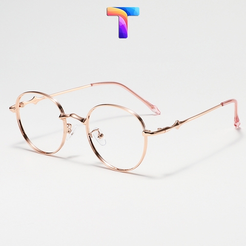 [ Nhiều màu ] Mắt kính chống ánh sáng xanh hợp kim tròn nam nữ 73096