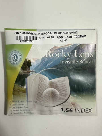 Tròng Kính 2 Tròng Chống Ánh Sáng Xanh Bluecut Rocky 1.56