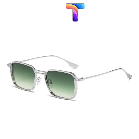 [Nhiều màu] [Thay được tròng cận] Mắt kính râm mát vuông kim loại chống tia UV nam nữ 2279