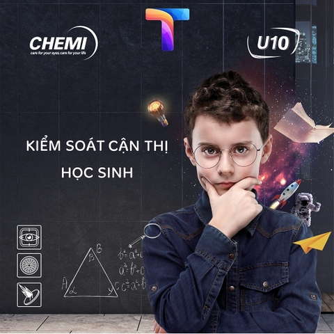 Tròng kính kiểm soát cận thị cho trẻ em CHEMI MYOPIA CONTROL LENS U10