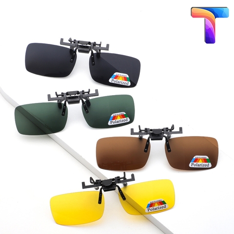 Kẹp kính râm vuông phân cực Polarized [ Tặng kèm hộp - có sẵn ]