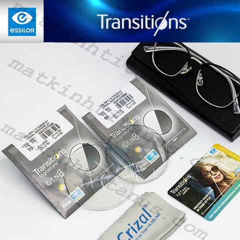 Tròng kính Essilor Crizal Transitions 8 đổi màu