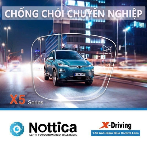 Tròng Kính Lái Xe Chống Chói, Lọc Ánh Sáng Xanh Nottica X-Driving 1.56