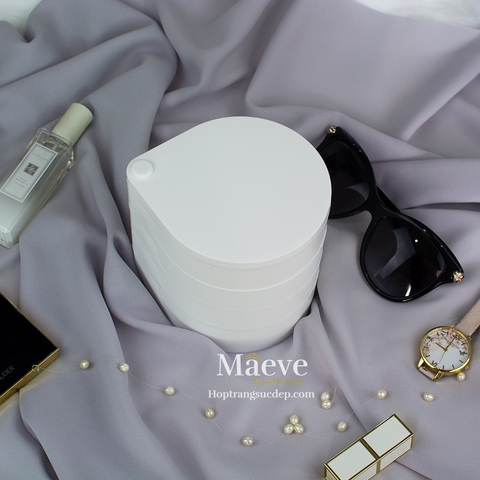 Hộp xoay 4 tầng hình giọt nước - trắng