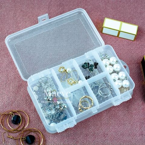 Hộp nhựa trong suốt có nắp - trắng