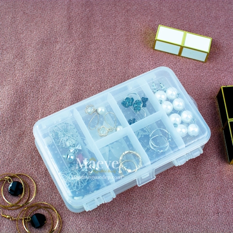 Hộp nhựa trong suốt có nắp - trắng