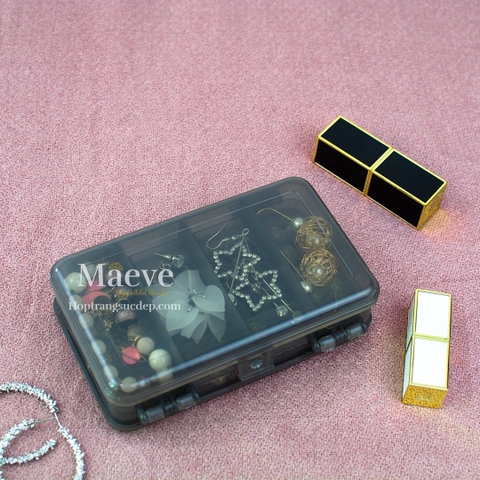 Hộp nhựa trong suốt có nắp - xám