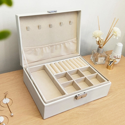 Hộp khoá chữ nhật 2 tầng - trắng