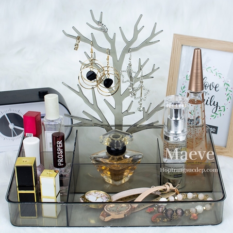 Giá treo hình cây đế khay tiện dụng - xám