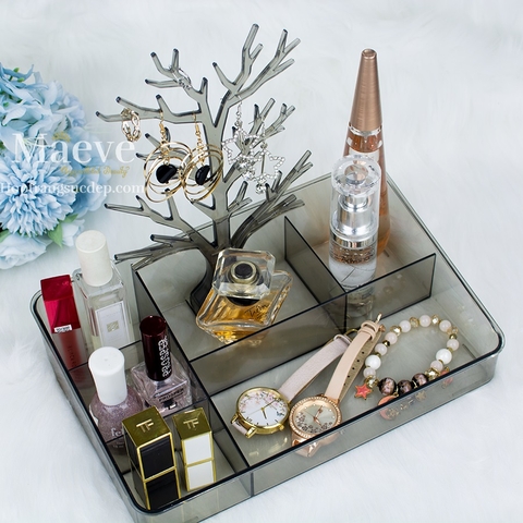 Giá treo hình cây đế khay tiện dụng - xám