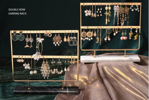 Giá treo 2 hàng đá cẩm thạch - đen