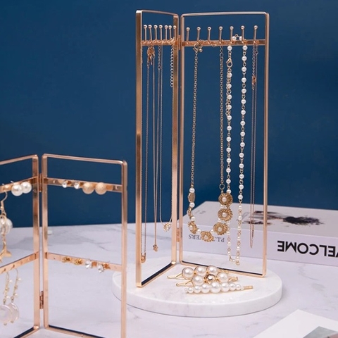 Giá treo cửa đôi cổ điển với đế cẩm thạch - L