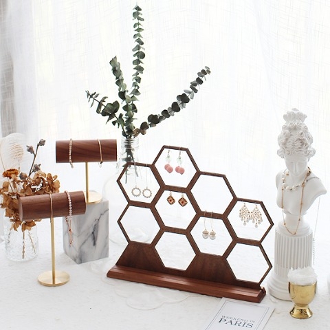 Giá treo tổ ong phong cách Bắc Âu - gỗ hồ đào