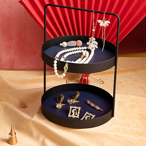 Khay trang sức 2 tầng hoàng gia đế tròn