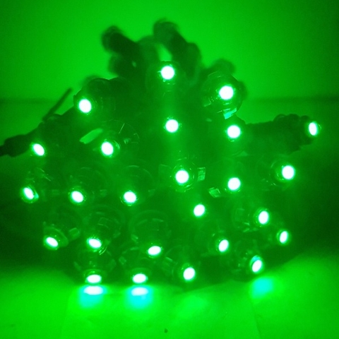 Led đúc F5/9mm 5V nhựa trong màu xanh lá