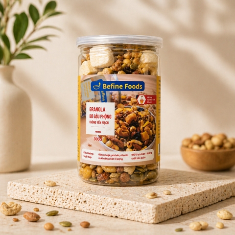 Ngũ Cốc Granola Bơ Đậu phộng - Không Yến Mạch - Mật Dừa Nước Befine Foods