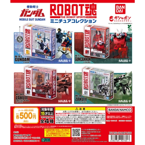 Đồ chơi trứng gacha gashapon mô hình thu nhỏ Robot Spirits của Mobile Suit Gundam T2/2026