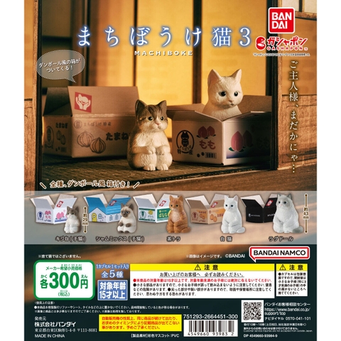 Đồ chơi gacha gashapon mô hình mèo ngồi trong hộp carton vol 3 Aug 23