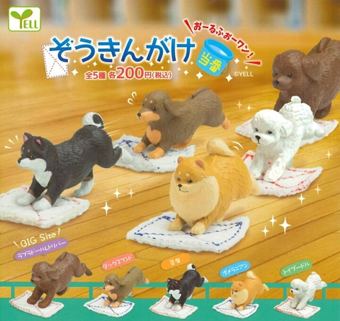 Đồ chơi gacha gashapon mô hình chó lau sàn May 23