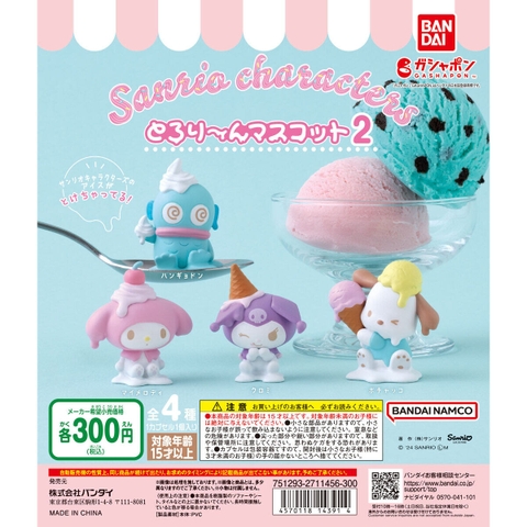 Đồ chơi trứng gacha gashapon mô hình Sanrio kem tan chảy T10/2024