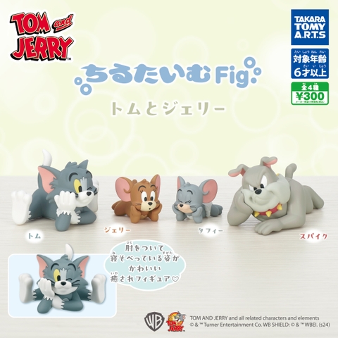 Đồ chơi trứng gacha gashapon mô hình Tom & Jerry tay chống cằm T10/2024