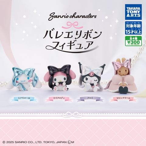 Đồ chơi trứng gacha gashapon mô hình Sanrio đeo nơ T9/2025