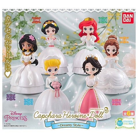 ĐỒ CHƠI gacha gashapon MÔ HÌNH CAPCHARA CÔNG CHÚA DISNEY ÁO CƯỚI DEC21