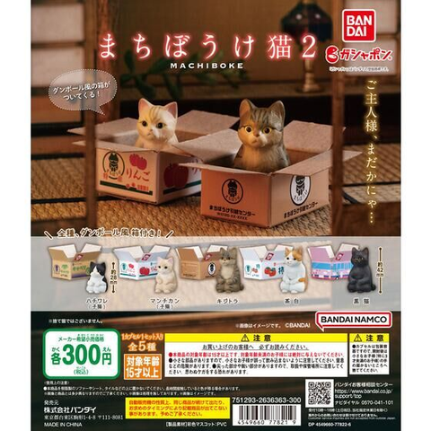 Đồ chơi gacha gashapon mô hình mèo ngồi trong hộp giấy Jan 23