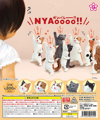 Đồ chơi gacha gashapon mô hình mèo cổ vũ Mar 23