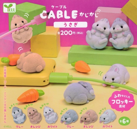 Đồ chơi gacha gashapon mô hình thỏ ôm cáp Oct22(2)