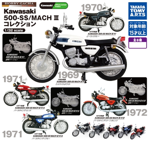Đồ chơi gacha gashapon mô hình xe KAWASAKI 500 SS  Oct22(2)
